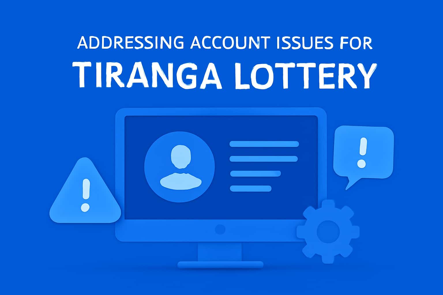 An informative illustration depicting account issues for Tiranga Lottery.