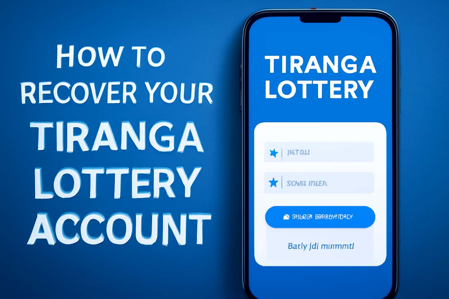 Visual representation of account recovery for Tiranga Lottery, featuring clear text.