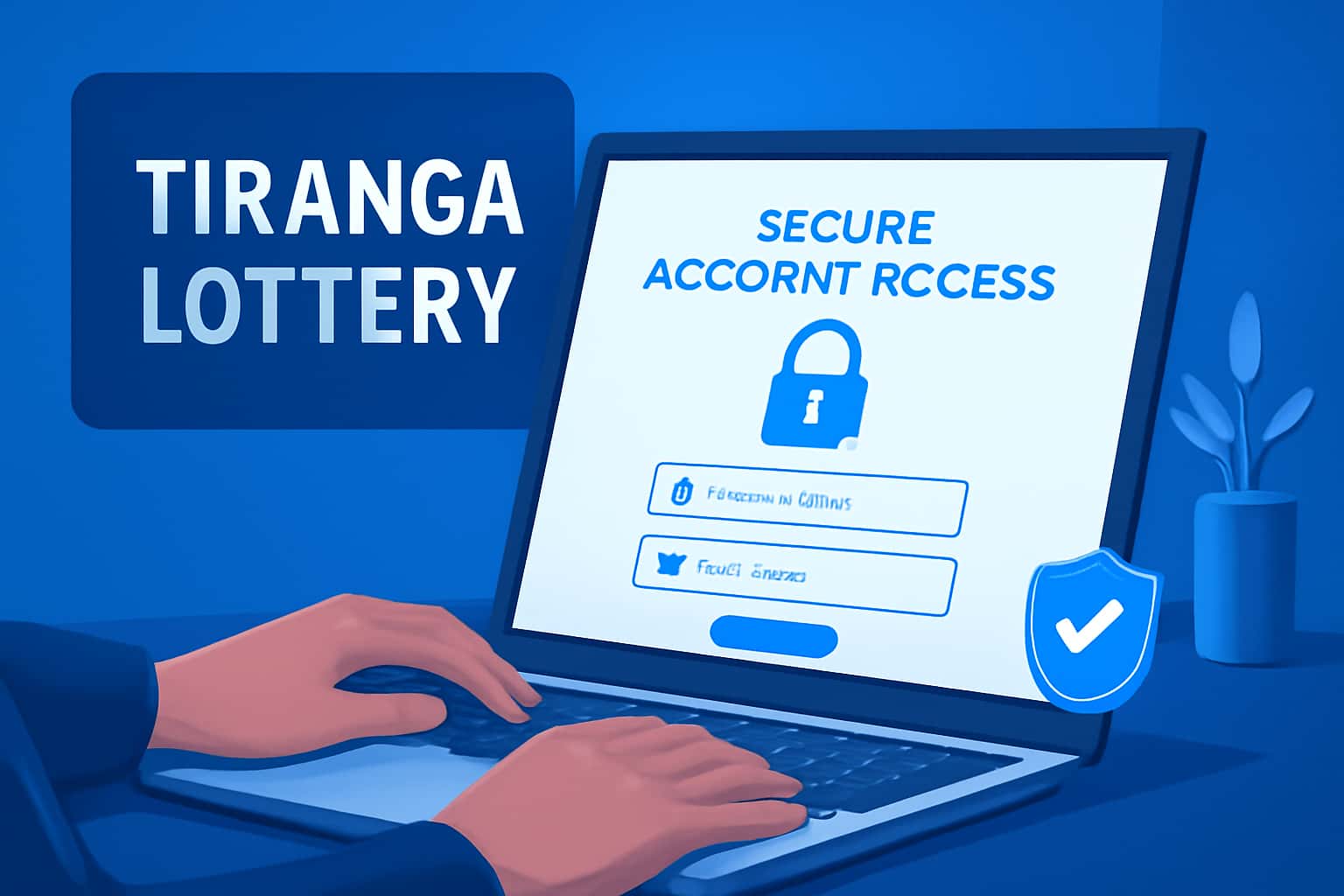 An informational scene depicting secure account access for Tiranga Lottery.