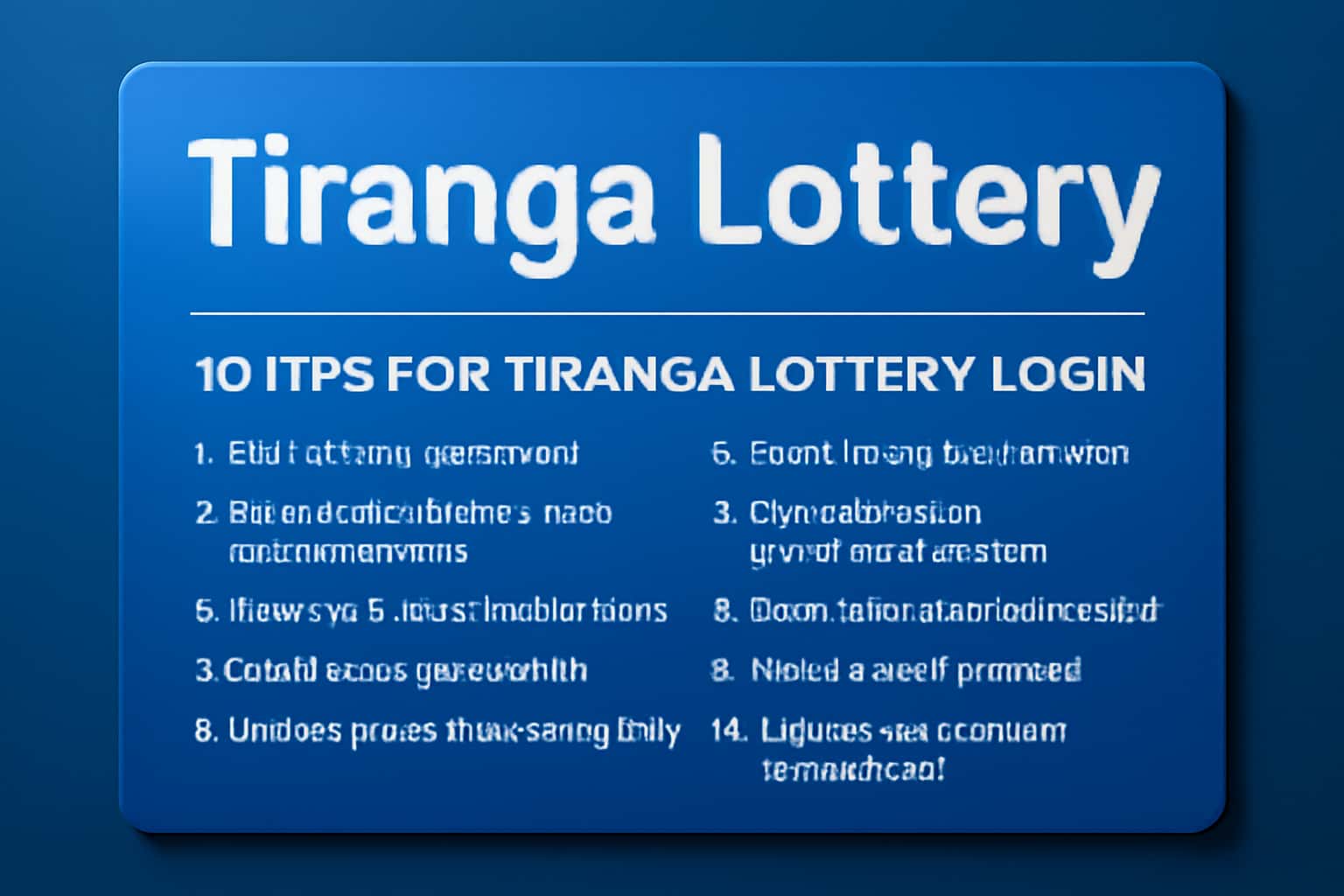 Visual guide illustrating tips for logging into Tiranga Lottery account.