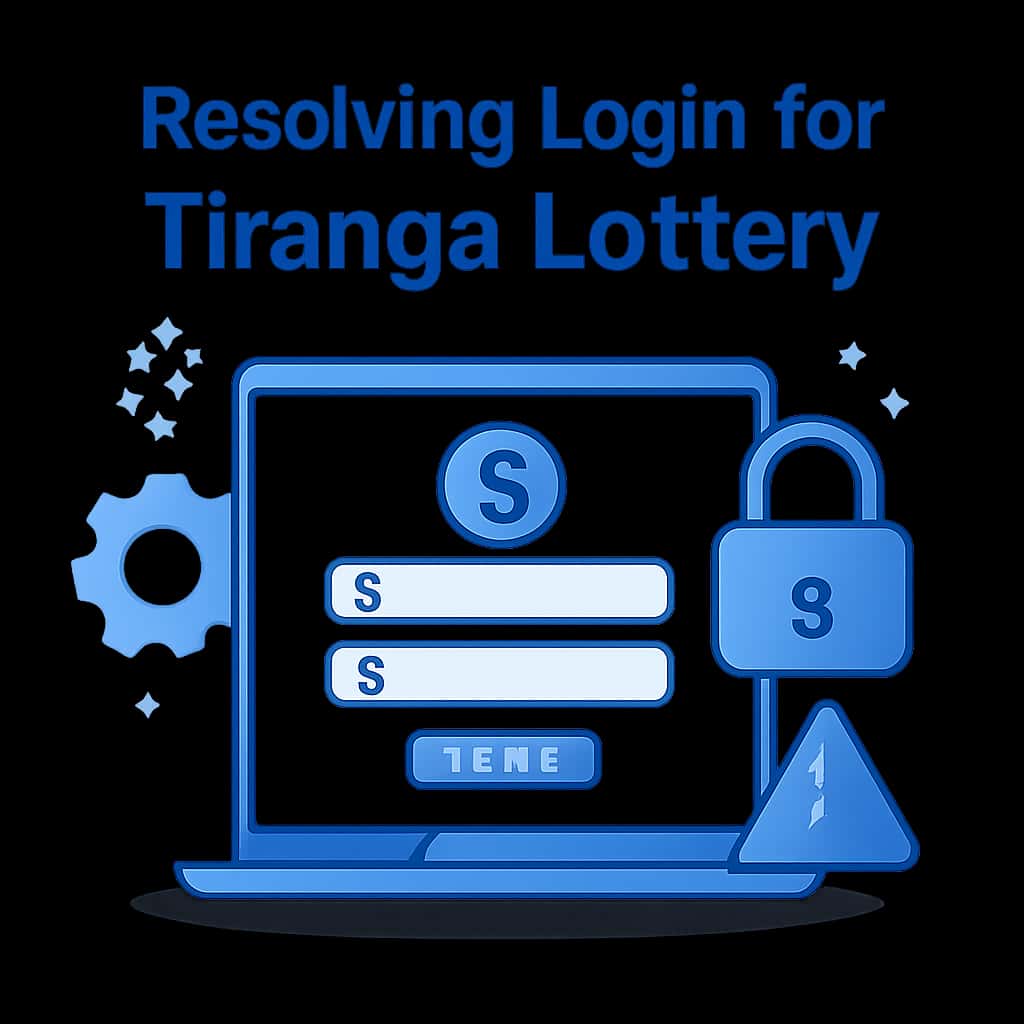 An educational diagram detailing login processes for Tiranga Lottery.