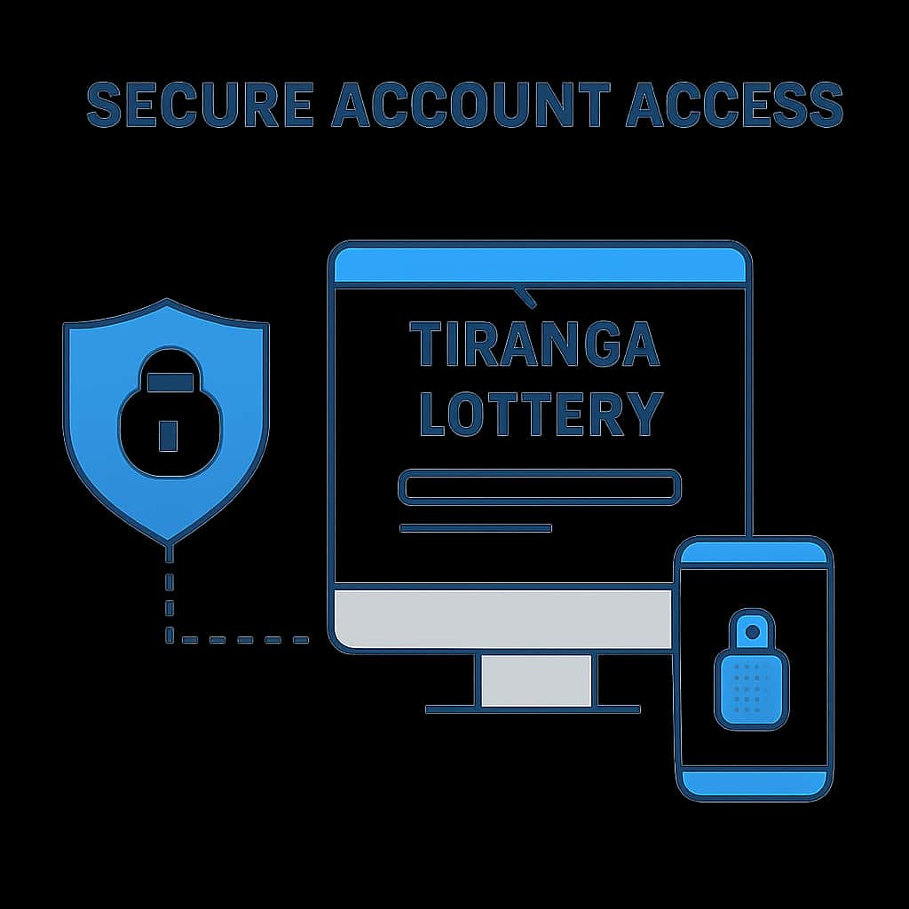 An illustration outlining the steps for securing your Tiranga Lottery account.