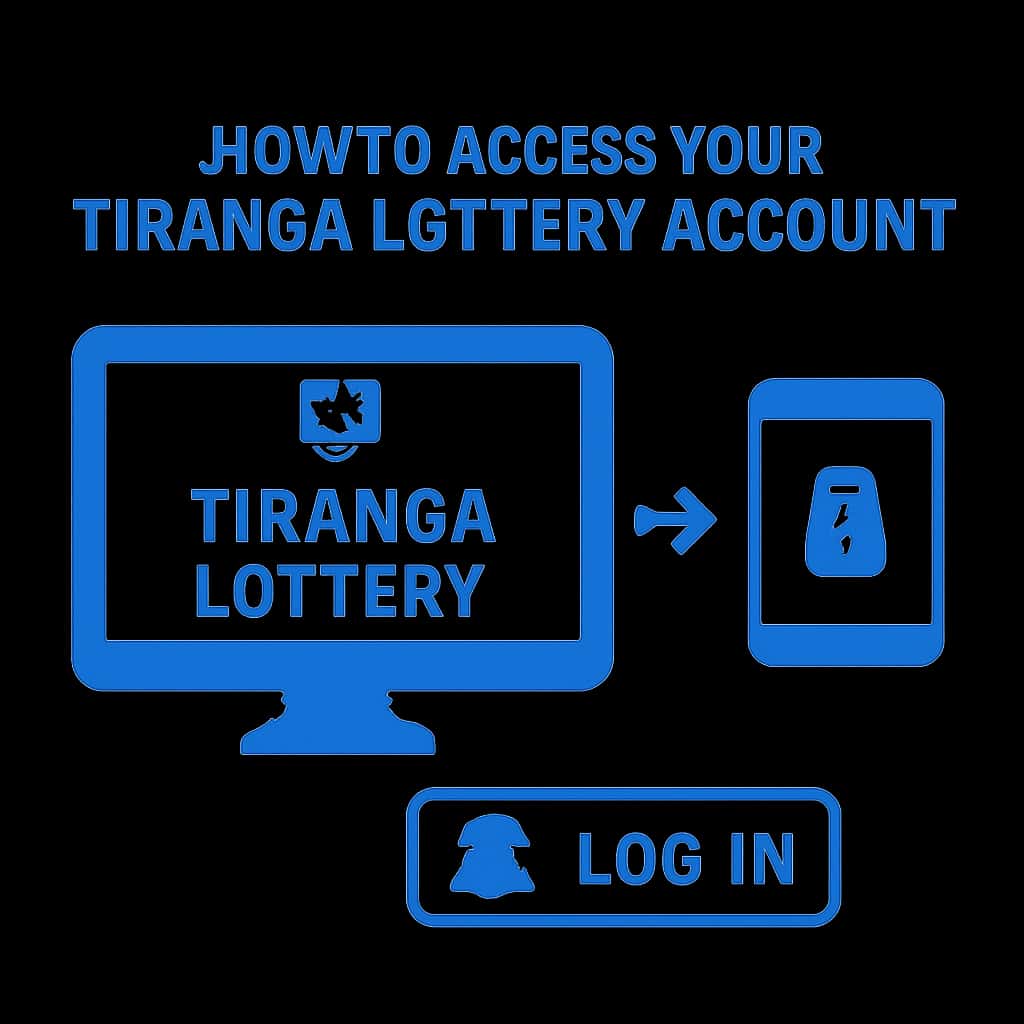 An educational diagram about accessing the Tiranga Lottery Account.